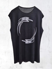 SLEEVELESS PRINTED SHIRT-UNDER THE SIGN-APOC STORE