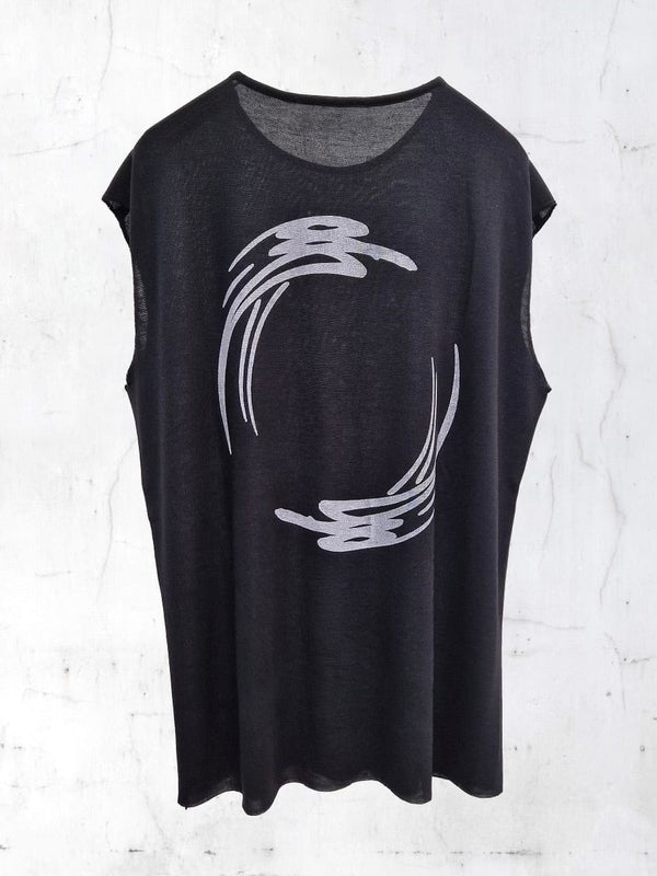 SLEEVELESS PRINTED SHIRT-UNDER THE SIGN-APOC STORE