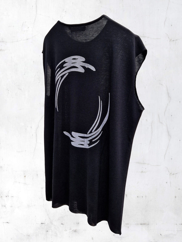 SLEEVELESS PRINTED SHIRT-UNDER THE SIGN-APOC STORE