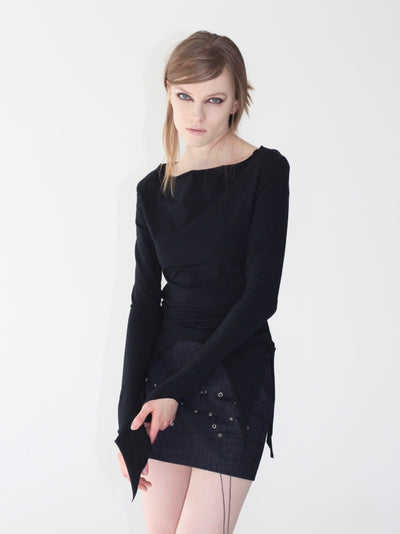 Longsleeve Gothic in Black color-V4K-APOC STORE