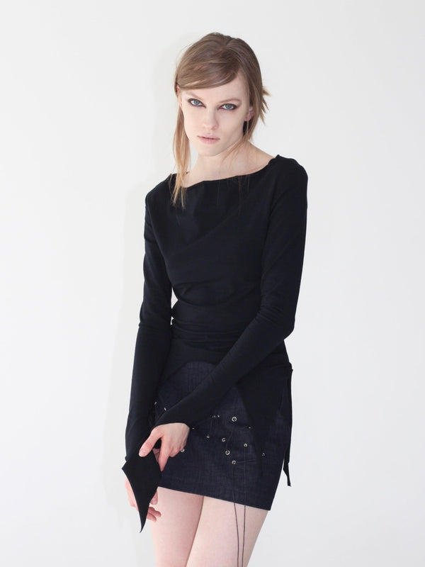 Longsleeve Gothic in Black color-V4K-APOC STORE