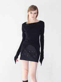 Longsleeve Gothic in Black color-V4K-APOC STORE