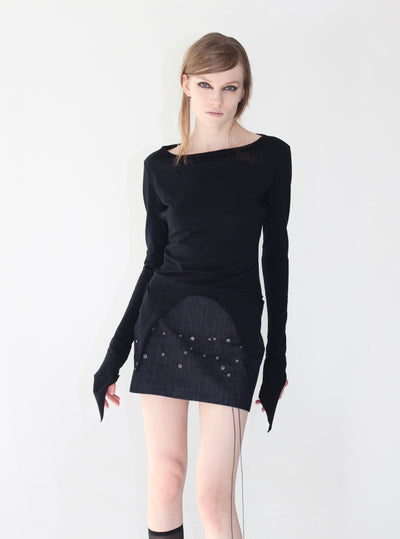 Longsleeve Gothic in Black color-V4K-APOC STORE