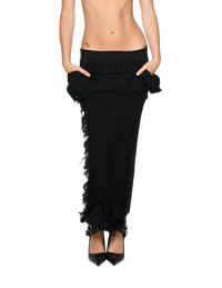 Eroded Tweed Mesh Midi Skirt - Black-Karlaidlaw-APOC STORE