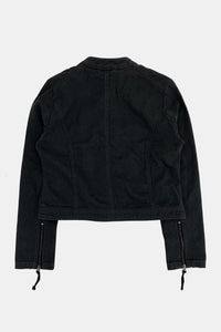 WASHED BIKER JACKET KHAKISH DARK GREY-Lalameemee-APOC STORE