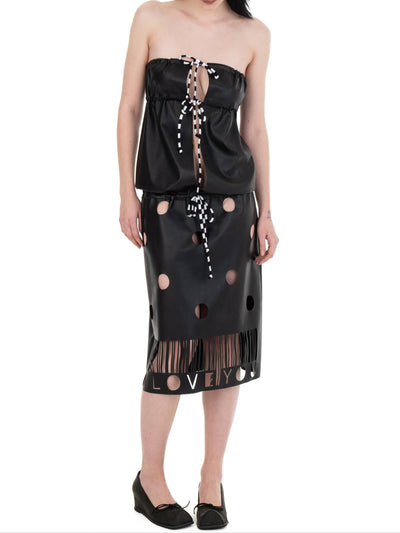 I LOVE YOU leather dress-Urte Kat-APOC STORE