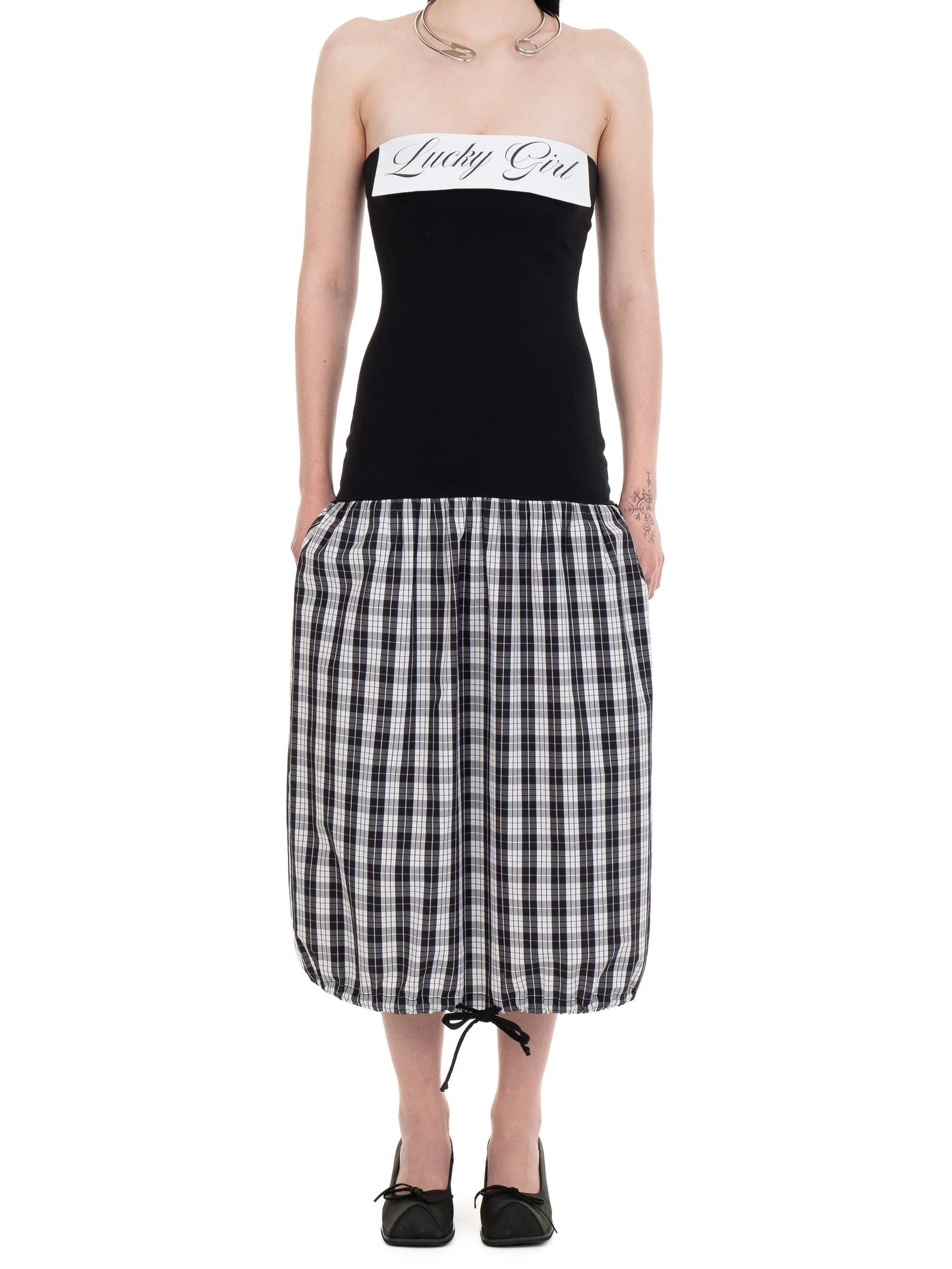 LUCKY GIRL TUBE DRESS Checkered-Urte Kat-APOC STORE