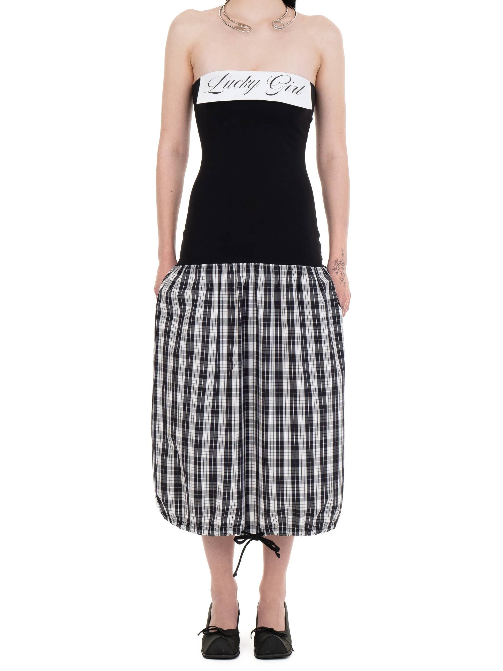 LUCKY GIRL TUBE DRESS Checkered-Urte Kat-APOC STORE