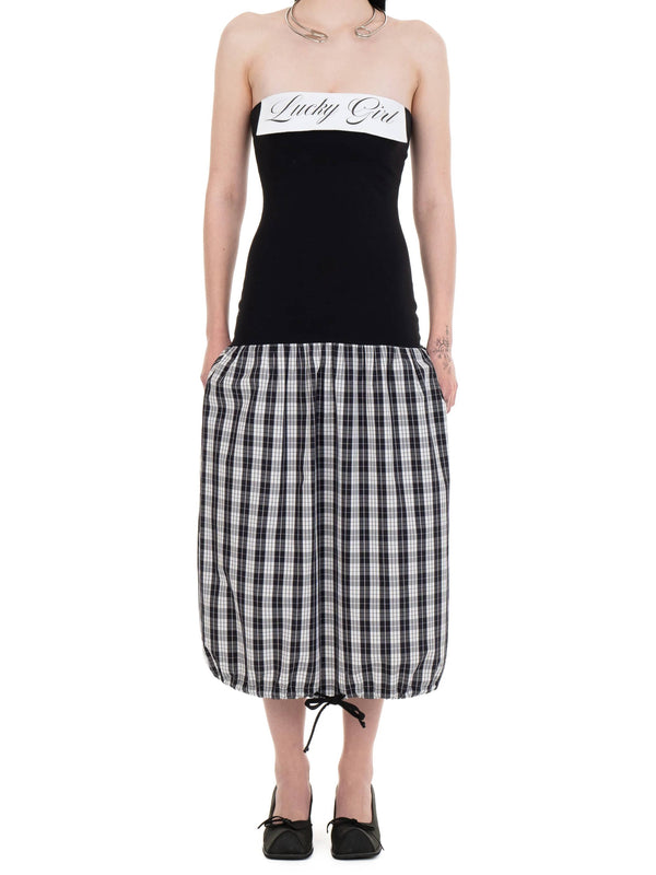 LUCKY GIRL TUBE DRESS Checkered-Urte Kat-APOC STORE