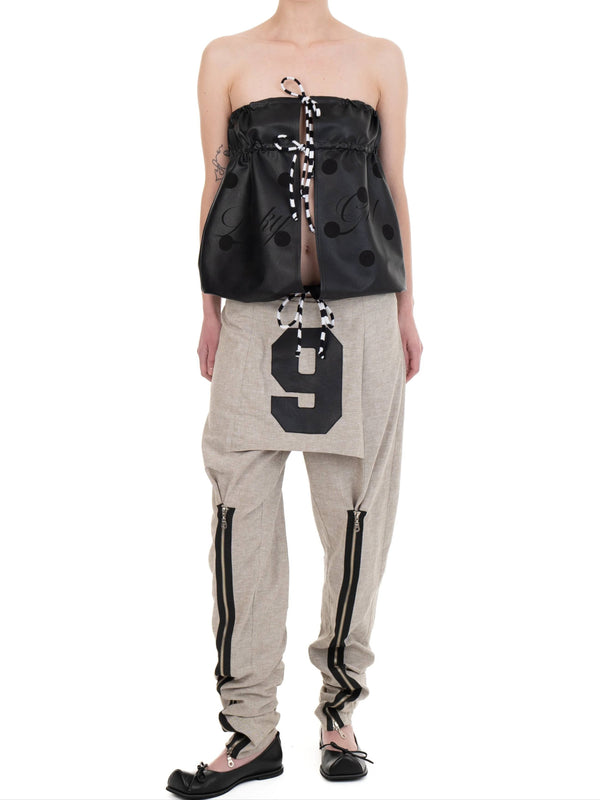 LINEN NUMBER SKIRTROUSERS-Urte Kat-APOC STORE