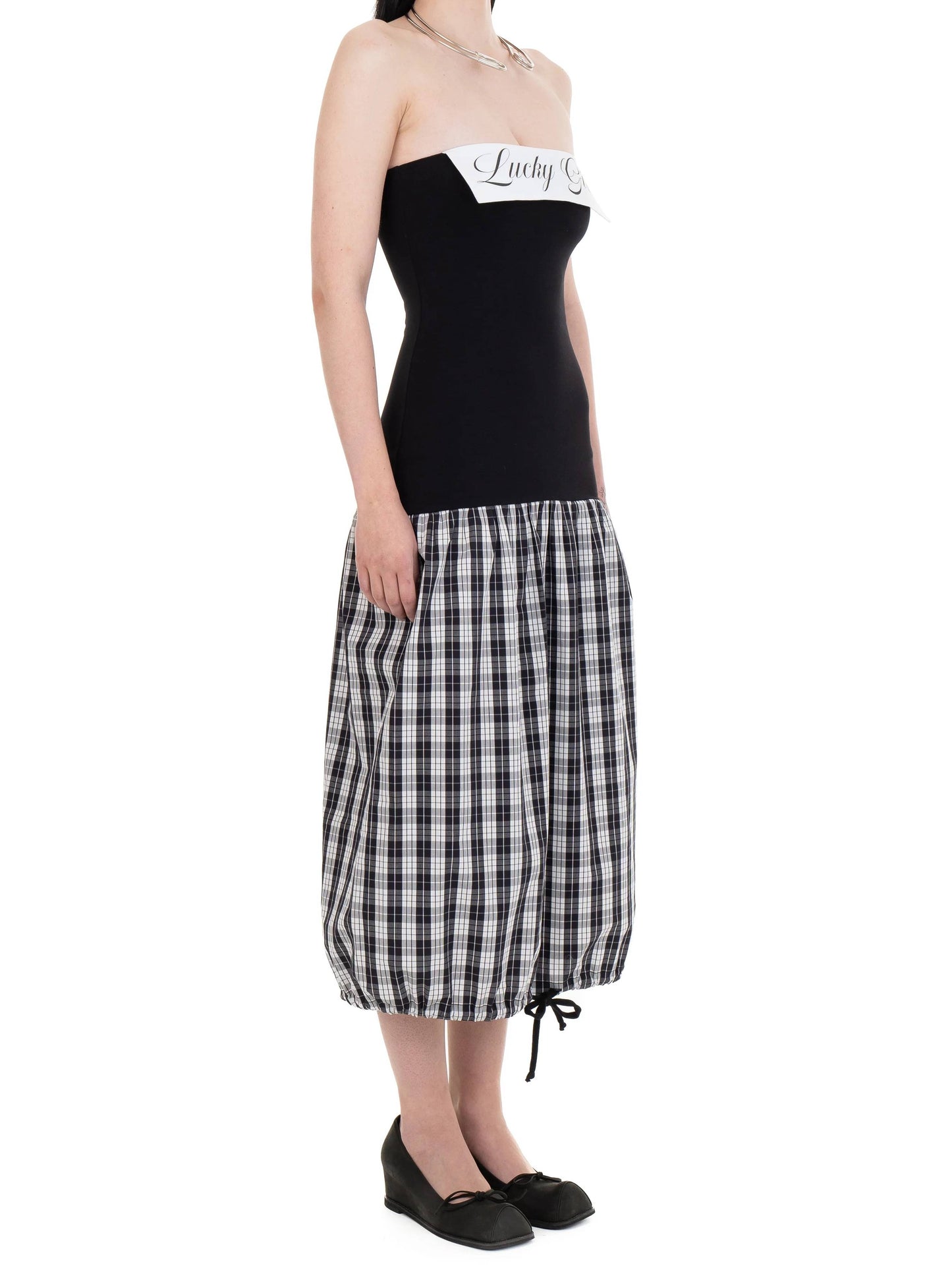 LUCKY GIRL TUBE DRESS Checkered-Urte Kat-APOC STORE