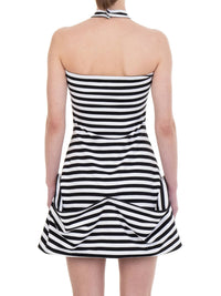 NECKTIE DRAPED DRESS STRIPED-Urte Kat-APOC STORE