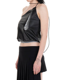 MICROPHONE LEATHER TOP-Urte Kat-APOC STORE