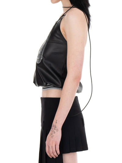 MICROPHONE LEATHER TOP-Urte Kat-APOC STORE