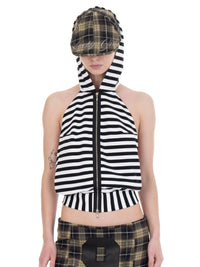 BACKLESS HOOD TOP STRIPED-Urte Kat-APOC STORE