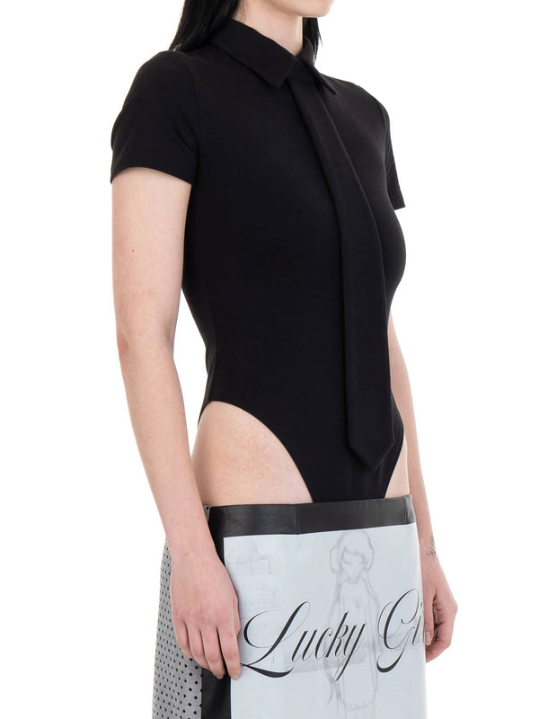 NECKTIE POLO Black-Urte Kat-APOC STORE