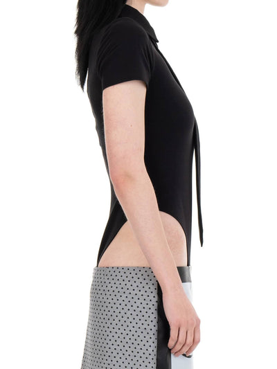 NECKTIE POLO Black-Urte Kat-APOC STORE