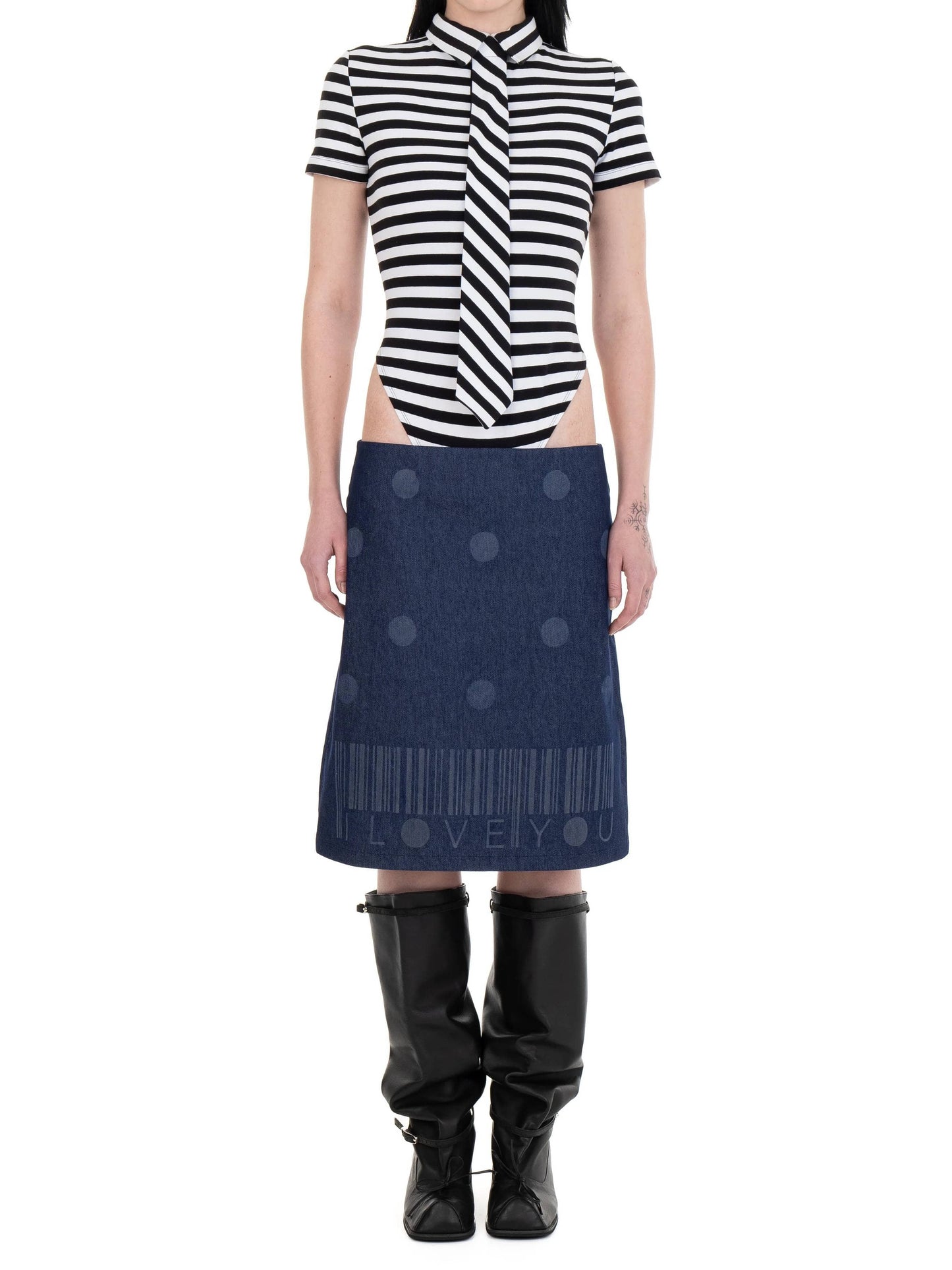 NECKTIE POLO STRIPED-Urte Kat-APOC STORE