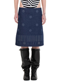 I LOVE YOU denim midi skirt-Urte Kat-APOC STORE