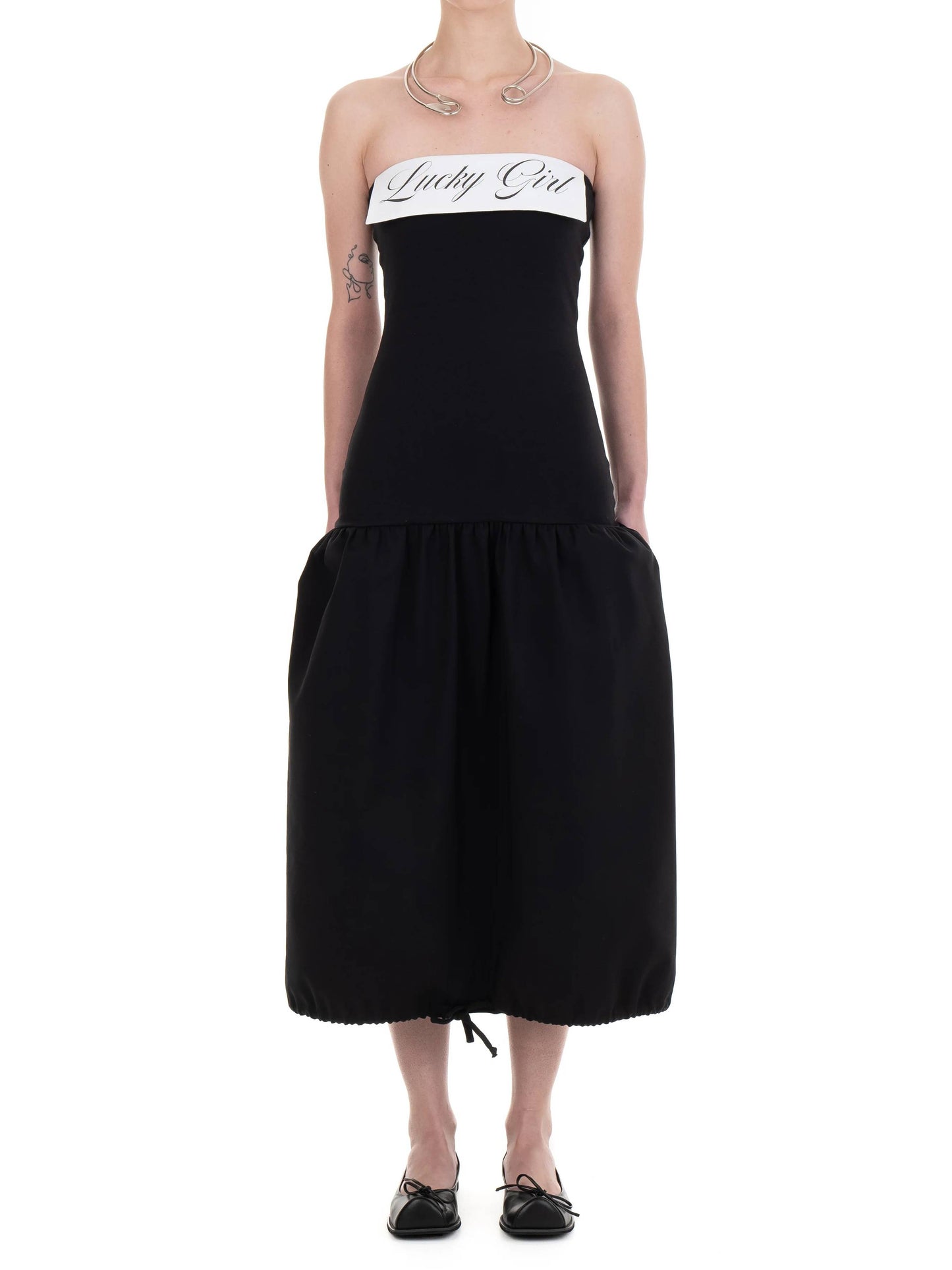 LUCKY GIRL TUBE DRESS black-Urte Kat-APOC STORE