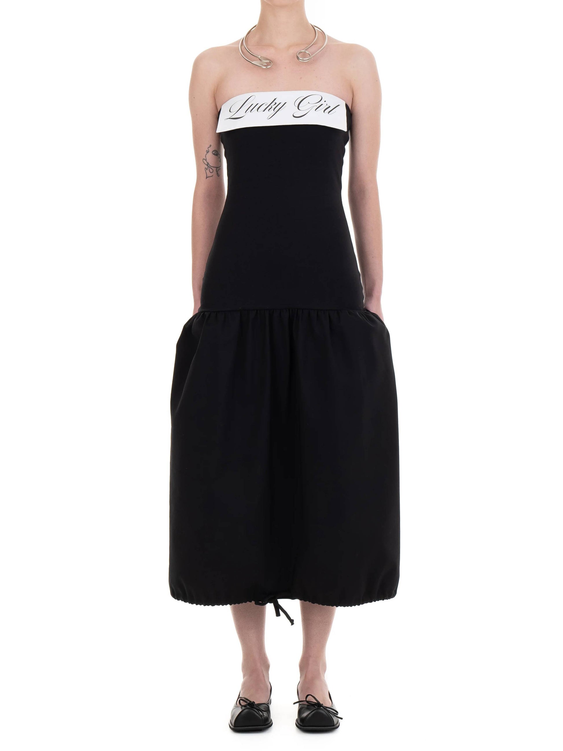 LUCKY GIRL TUBE DRESS black-Urte Kat-APOC STORE