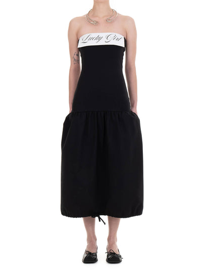 LUCKY GIRL TUBE DRESS black-Urte Kat-APOC STORE