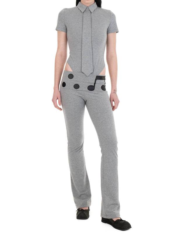 NECKTIE POLO Gray-Urte Kat-APOC STORE