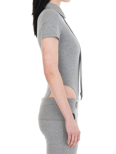 NECKTIE POLO Gray-Urte Kat-APOC STORE