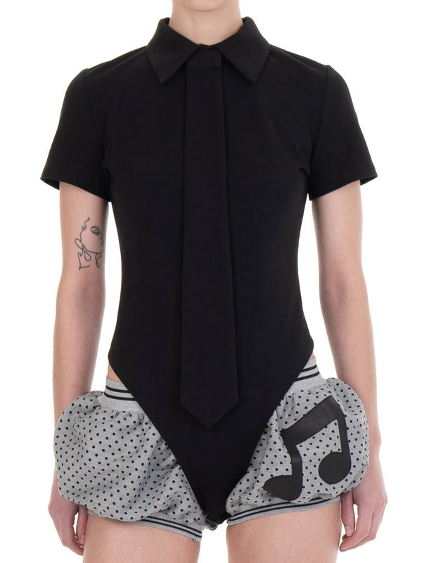 NECKTIE POLO Black-Urte Kat-APOC STORE