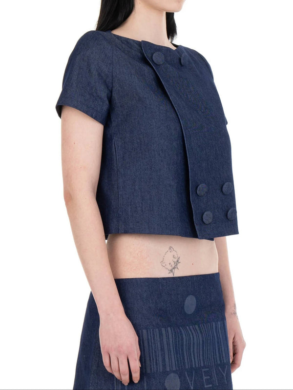 DETACHABLE SLEEVE SUIT JACKET DENIM-Urte Kat-APOC STORE