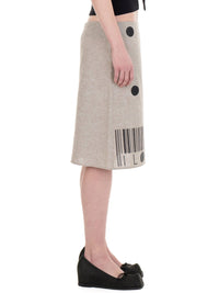 I LOVE YOU LINEN MIDI SKIRT-Urte Kat-APOC STORE