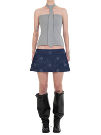 LUCKY GIRL DENIM MINI SKIRT-Urte Kat-APOC STORE