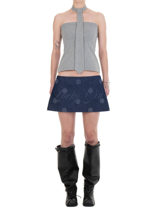 LUCKY GIRL DENIM MINI SKIRT-Urte Kat-APOC STORE