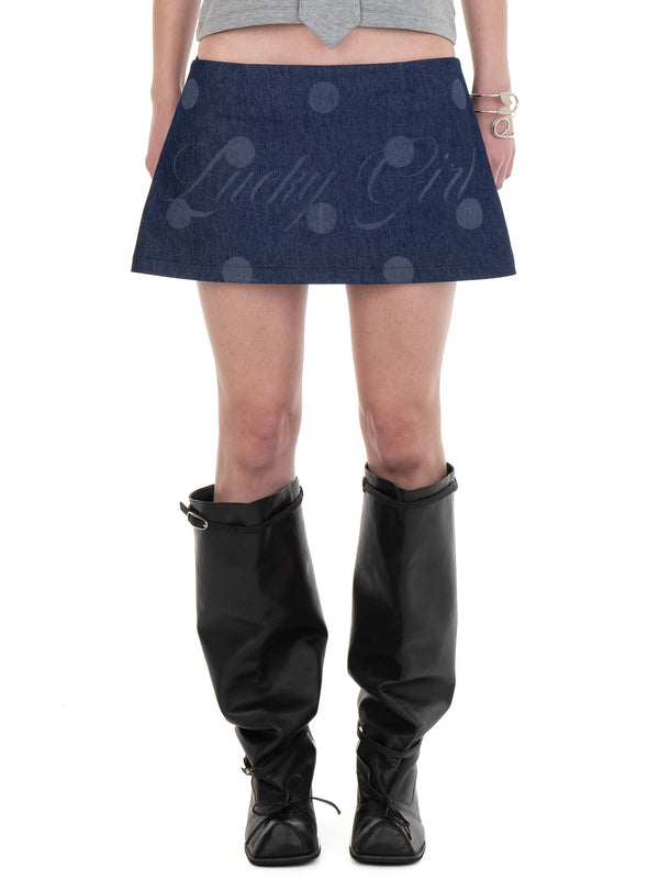 LUCKY GIRL DENIM MINI SKIRT-Urte Kat-APOC STORE