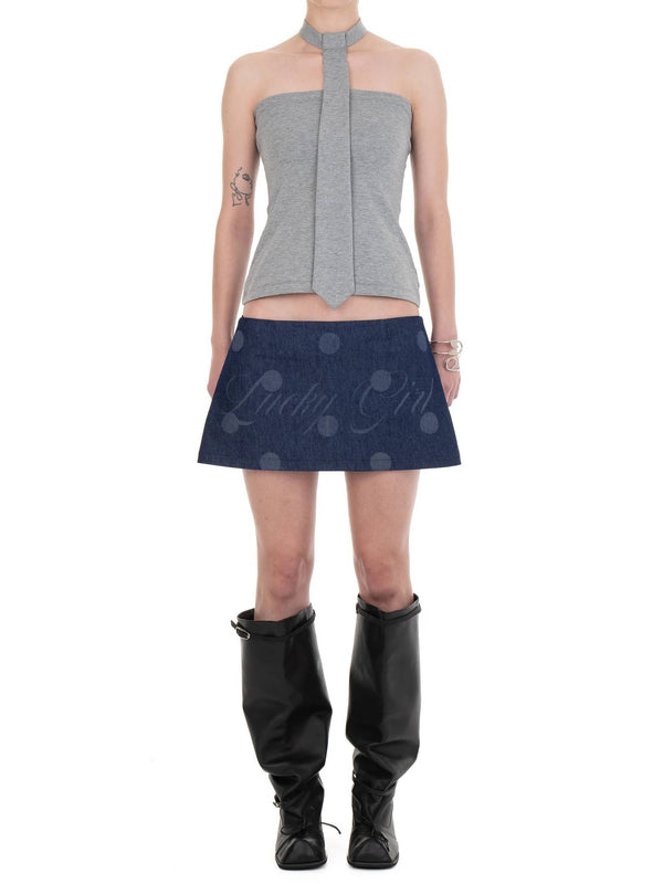 NECKTIE TUBE TOP GREY-Urte Kat-APOC STORE