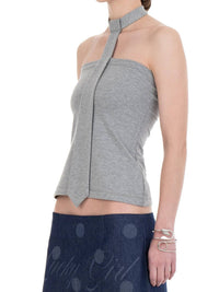 NECKTIE TUBE TOP GREY-Urte Kat-APOC STORE