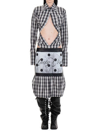 LUCKY GIRL LEATHER/COTTON MIDI SKIRT-Urte Kat-APOC STORE