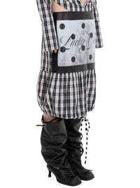 LUCKY GIRL LEATHER/COTTON MIDI SKIRT-Urte Kat-APOC STORE