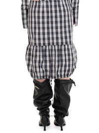 LUCKY GIRL LEATHER/COTTON MIDI SKIRT-Urte Kat-APOC STORE