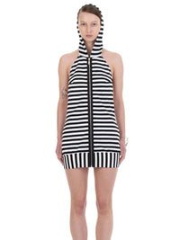 BACKLESS HOOD DRESS STRIPED-Urte Kat-APOC STORE