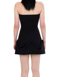 NECKTIE DRAPED DRESS Black-Urte Kat-APOC STORE