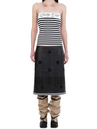 I LOVE YOU leather midi skirt-Urte Kat-APOC STORE