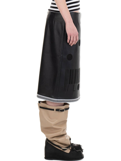 I LOVE YOU leather midi skirt-Urte Kat-APOC STORE
