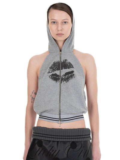BACKLESS HOOD TOP KISS-Urte Kat-APOC STORE