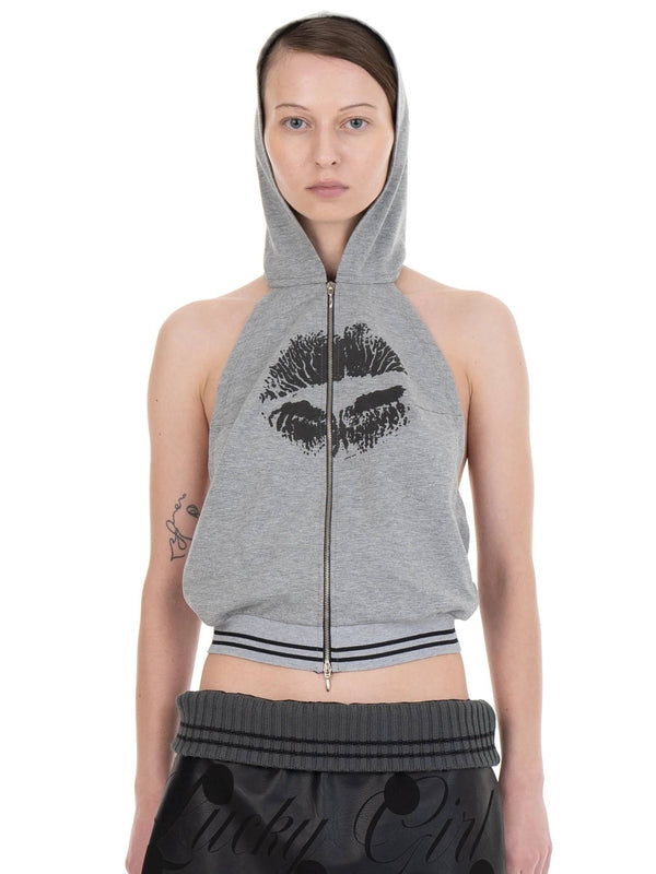 BACKLESS HOOD TOP KISS-Urte Kat-APOC STORE