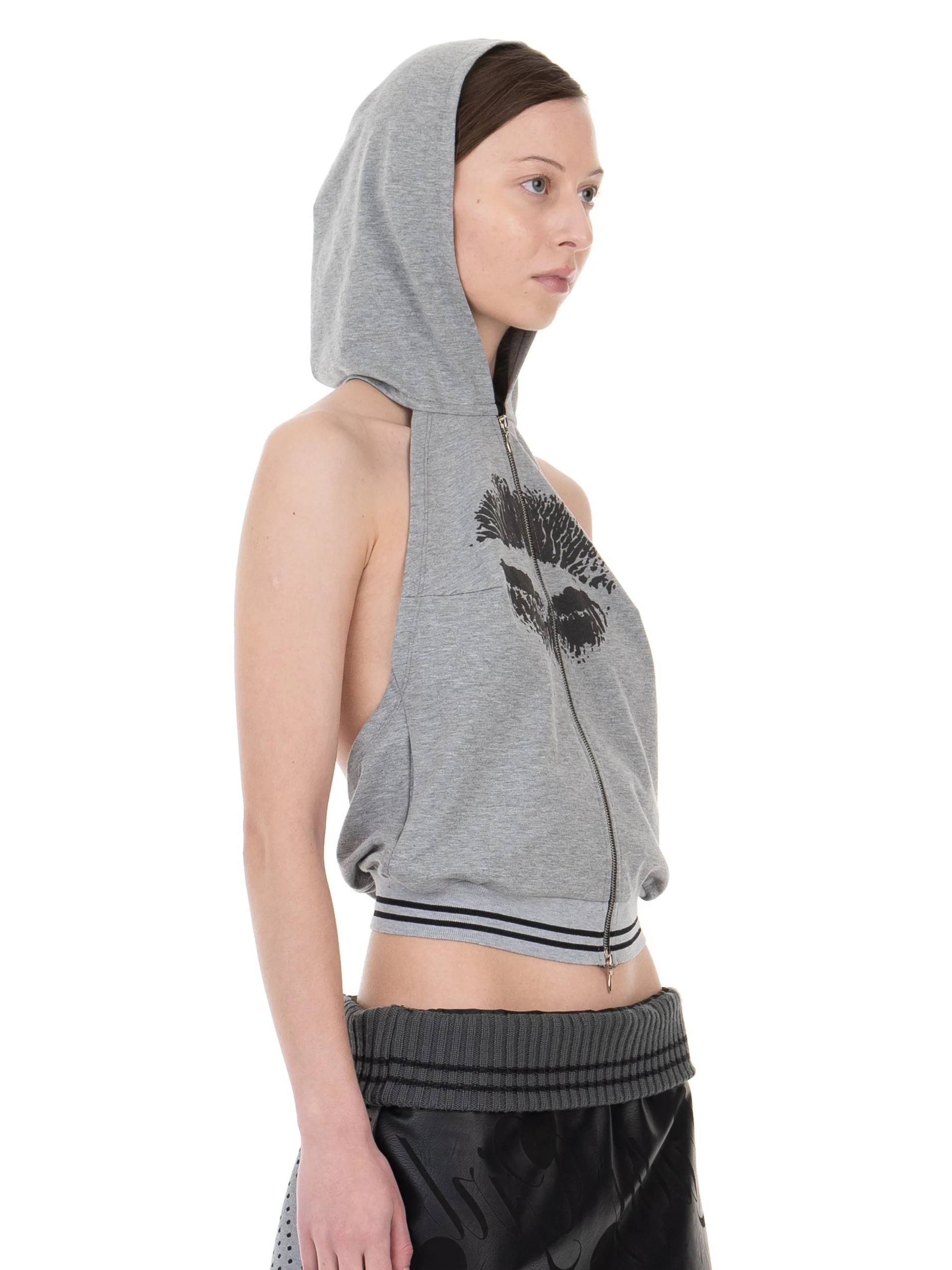 BACKLESS HOOD TOP KISS-Urte Kat-APOC STORE