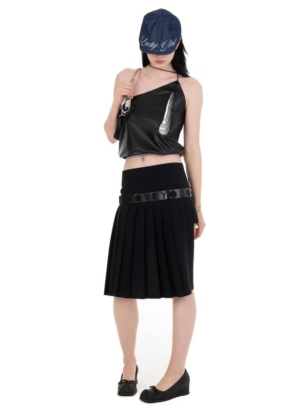 MICROPHONE LEATHER TOP-Urte Kat-APOC STORE