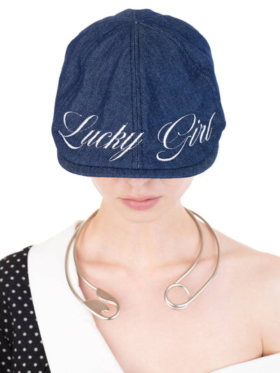 LUCKY GIRL DENIM cap-Urte Kat-APOC STORE
