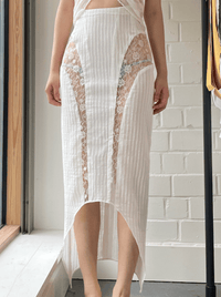 Stiletto Skirt (White)-Gyouree Kim-APOC STORE