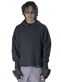 [HYBRID] Waffle Hoodie Black-NOTINLIST-APOC STORE
